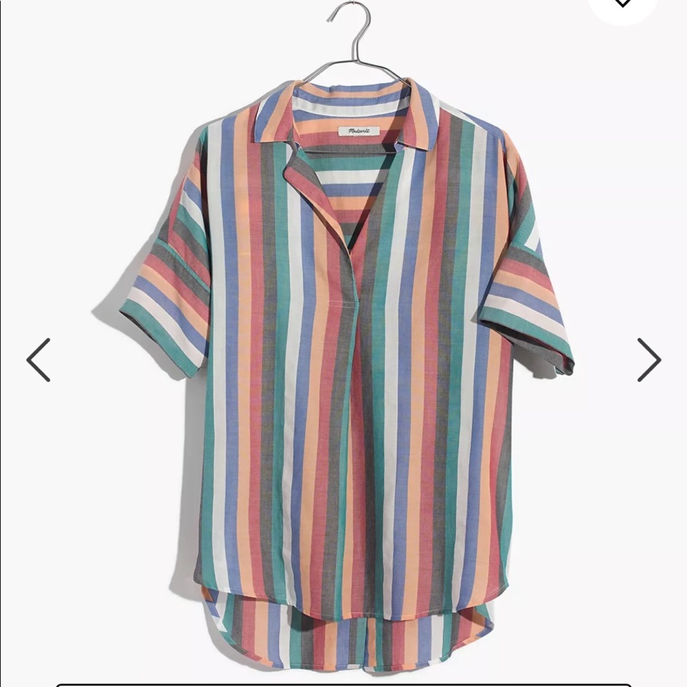 Madewell Courier Button-Back Shirt in Festival Stripe